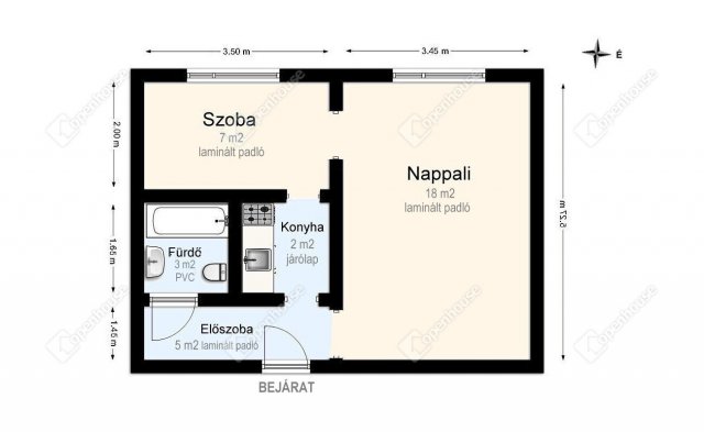 Eladó panellakás, Miskolcon 19.49 M Ft, 1+1 szobás