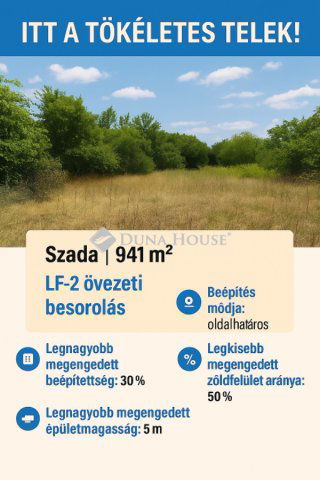 Eladó telek, Szadán 42 M Ft / költözzbe.hu