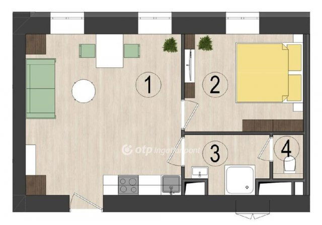 Eladó téglalakás, Balatonkenesén 60 M Ft, 2 szobás