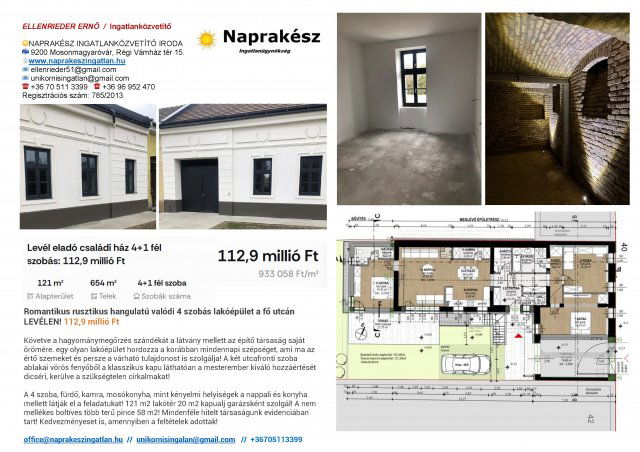 Eladó családi ház, Levélen 112.9 M Ft, 4+1 szobás