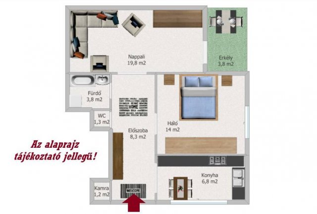 Eladó téglalakás, Budapesten, XXI. kerületben 67.5 M Ft