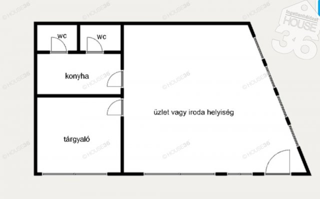 Kiadó iroda, Kecskeméten 650 E Ft / hó, 2 szobás