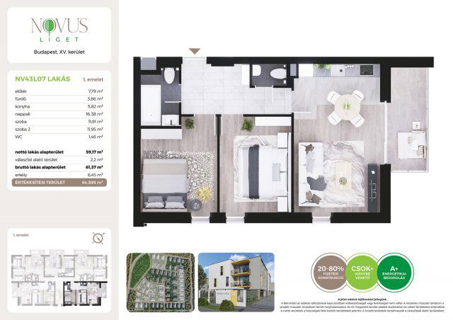 Eladó téglalakás, Budapesten, XV. kerületben, Kékszilva utcában