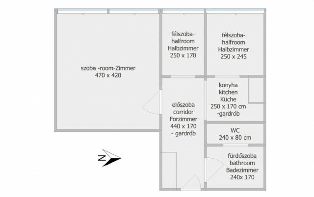 Eladó panellakás, Salgótarjánban 16.5 M Ft, 1+2 szobás