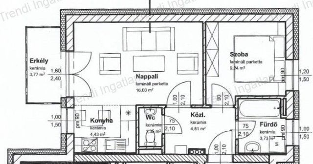 Eladó téglalakás, Győrött 54.9 M Ft, 2 szobás