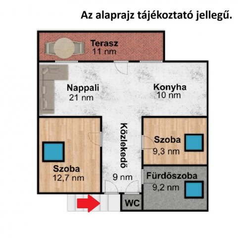 Eladó téglalakás, Szigetszentmiklóson 65.9 M Ft, 3 szobás