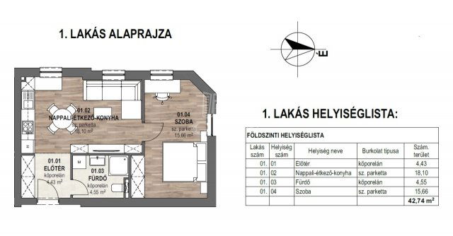 Eladó téglalakás, Miskolcon 47.1 M Ft, 2 szobás