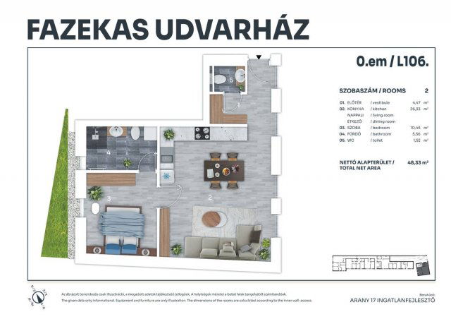 Eladó téglalakás, Tatán, Fazekas utcában 66 M Ft, 2 szobás