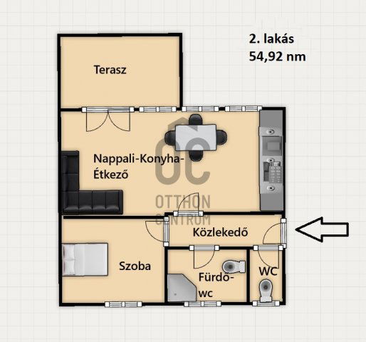 Eladó téglalakás, Cserkeszőlőn 44.54 M Ft, 2 szobás