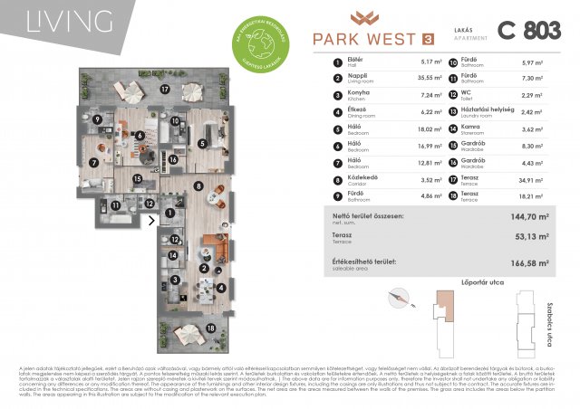 Eladó téglalakás, Budapesten, XIII. kerületben, Szabolcs utcában