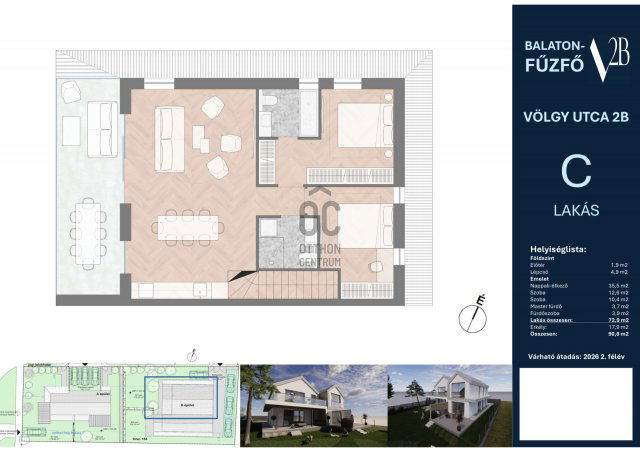 Eladó ikerház, Balatonfűzfőn 99.5 M Ft, 3 szobás