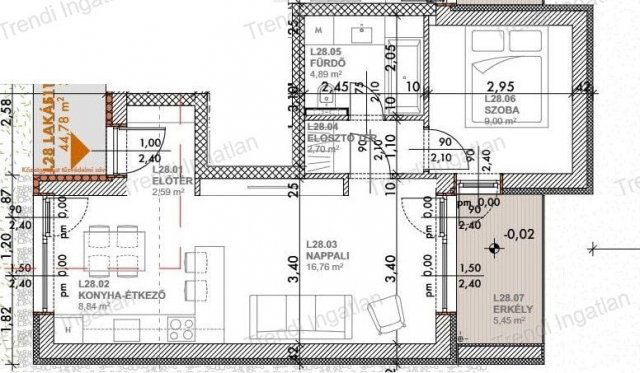 Eladó téglalakás, Győrött 49.99 M Ft, 2 szobás