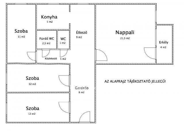 Eladó panellakás, Ajkán 57.6 M Ft, 3+1 szobás