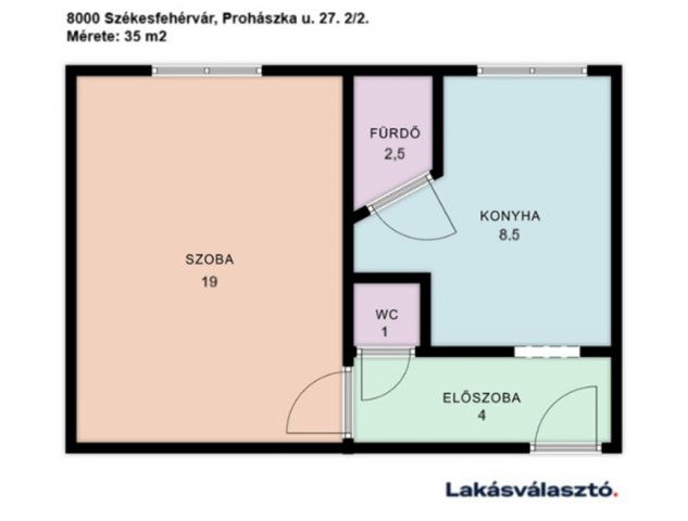 Eladó téglalakás, Székesfehérvárott 39.1 M Ft, 1 szobás
