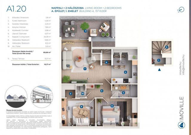 Eladó téglalakás, Mosonmagyaróváron, Tímár utcában, 3 szobás