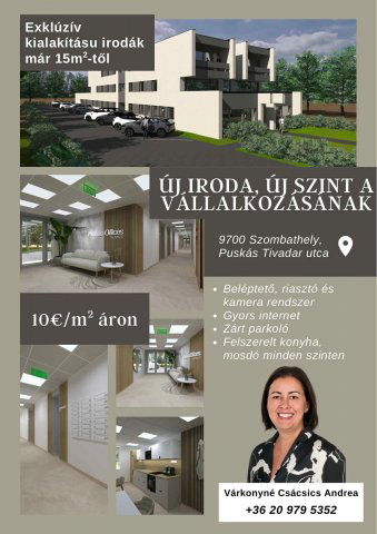 Kiadó iroda, Szombathelyen 284 E Ft / hó, 1 szobás