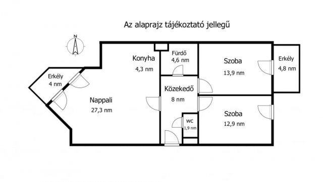 Eladó téglalakás, Budapesten, XIV. kerületben 119 M Ft, 3 szobás