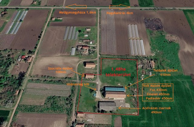 Eladó ipari ingatlan, Medgyesegyházán 89.9 M Ft