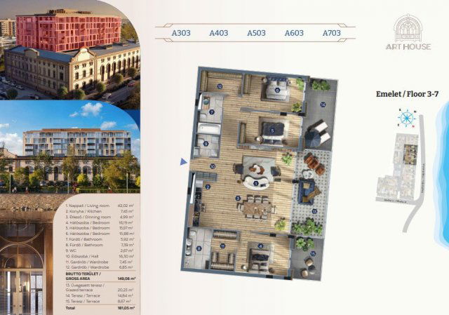 Eladó téglalakás, Budapesten, XIII. kerületben 623.52 M Ft