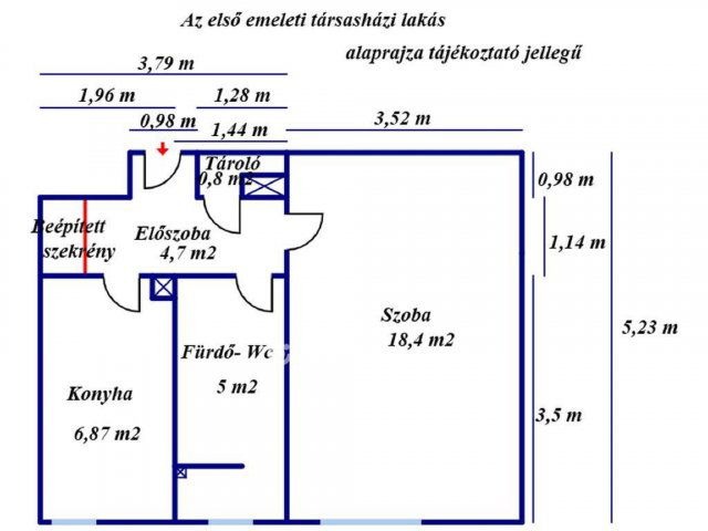 Eladó téglalakás, Szolnokon 33.9 M Ft, 1 szobás