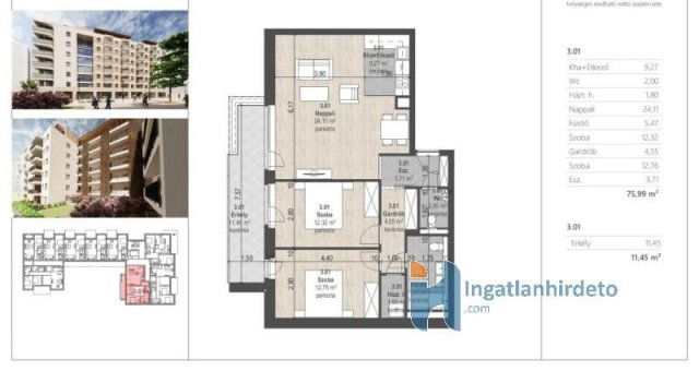 Eladó téglalakás, Budapesten, XIII. kerületben 143.001 M Ft