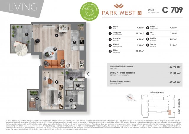 Eladó téglalakás, Budapesten, XIII. kerületben, Szabolcs utcában