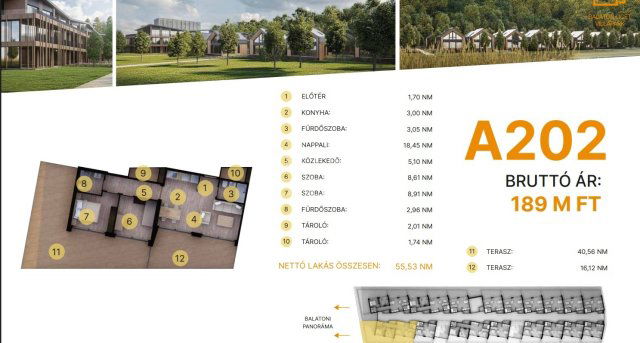 Eladó téglalakás, Balatonföldváron 189 M Ft, 1+2 szobás