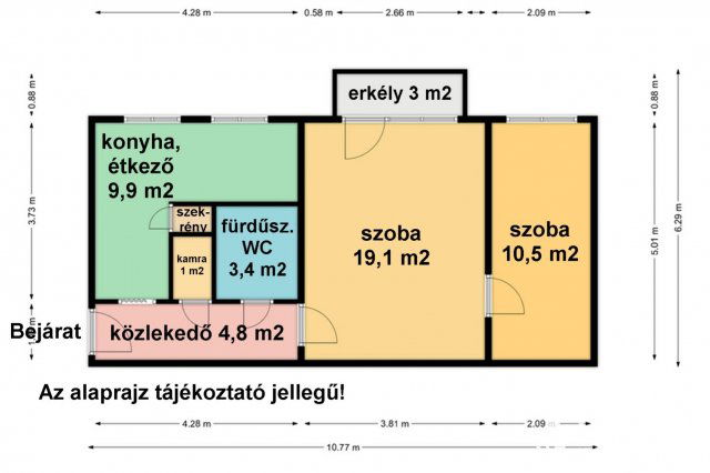 Eladó téglalakás, Békéscsabán 24 M Ft, 2 szobás