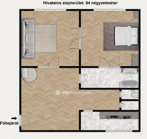 Eladó téglalakás, Budapesten, VIII. kerületben 94 M Ft, 2 szobás