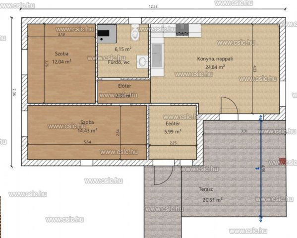 Eladó ikerház, Erdőkertesen 75 M Ft, 3 szobás