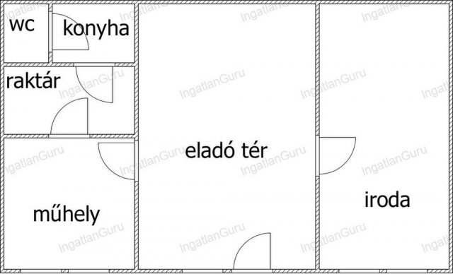 Kiadó üzlethelyiség, Kecskeméten 180 E Ft / hó, 3 szobás
