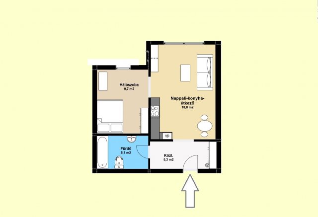 Kiadó téglalakás, albérlet, Győrött 160 E Ft / hó, 2 szobás