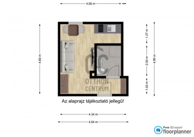 Eladó téglalakás, Nagykanizsán 9.5 M Ft, 1 szobás