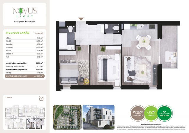 Eladó téglalakás, Budapesten, XV. kerületben, Kékszilva utcában