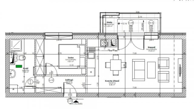 Eladó téglalakás, Szombathelyen 52.9 M Ft, 2 szobás