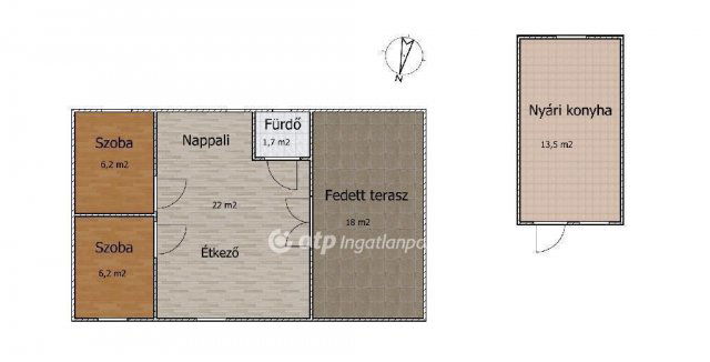 Eladó nyaraló, Ráckevén 33.5 M Ft, 3 szobás