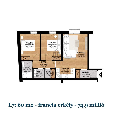 Eladó téglalakás, Pécsett 74.9 M Ft, 3 szobás