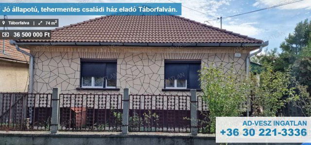 Eladó családi ház, Táborfalván 36.5 M Ft, 2+1 szobás