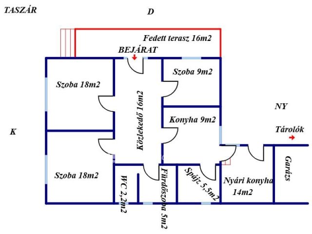 Eladó családi ház, Taszáron 58.9 M Ft, 2+1 szobás