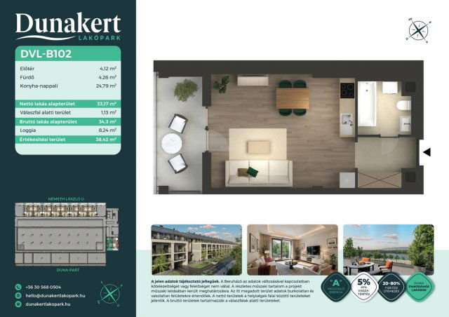 Eladó téglalakás, Vácon, Németh László utcában 52.99 M Ft