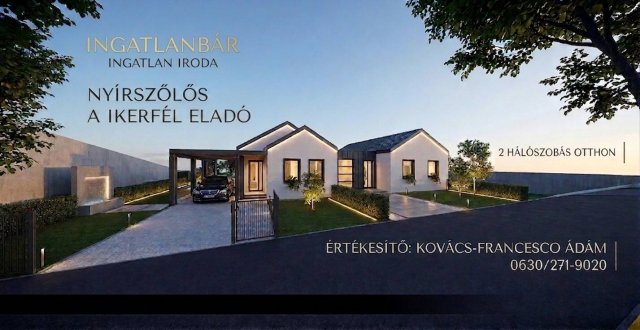 Eladó ikerház, Nyíregyházán 69.999 M Ft, 3 szobás