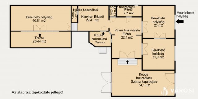 Kiadó iroda, Hódmezővásárhelyen 160 E Ft / hó, 1 szobás