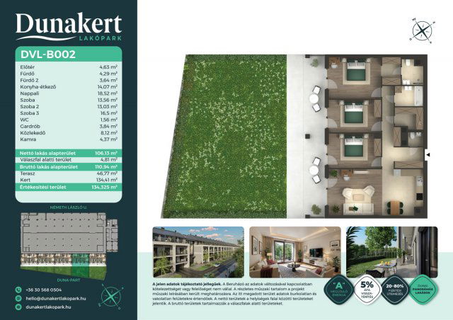 Eladó téglalakás, Vácon, Németh László utcában 133.99 M Ft