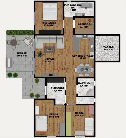 Eladó ikerház, Iszkaszentgyörgyön 79.9 M Ft, 4 szobás