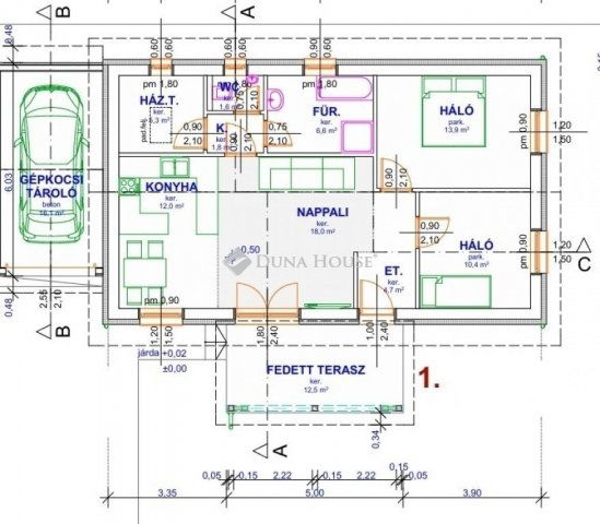 Eladó ikerház, Vasadon 64.9 M Ft, 3 szobás / költözzbe.hu