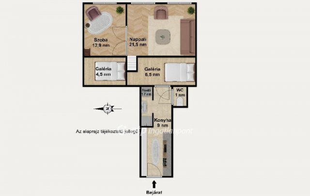 Eladó téglalakás, Budapesten, VIII. kerületben 59.9 M Ft