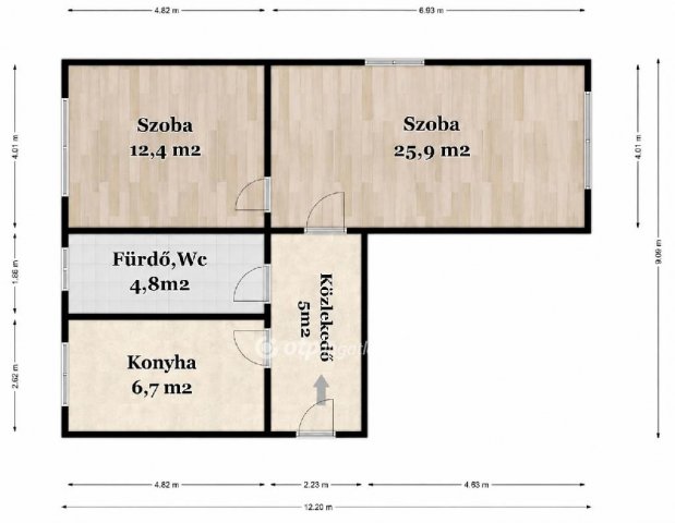 Eladó téglalakás, Debrecenben 66 M Ft, 2 szobás