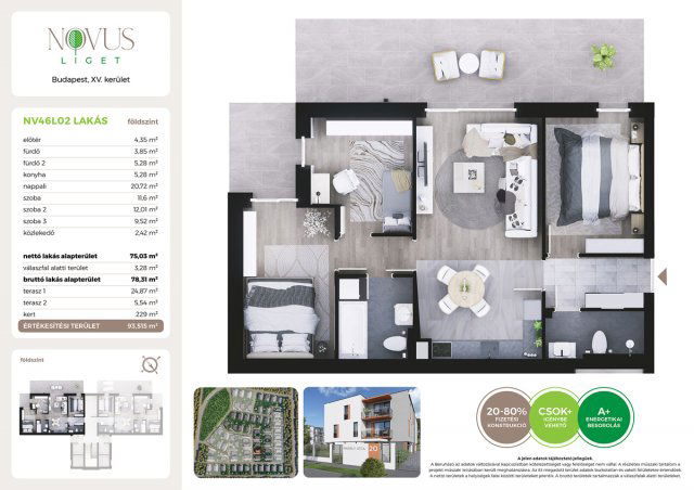 Eladó téglalakás, Budapesten, XV. kerületben, Kékszilva utcában