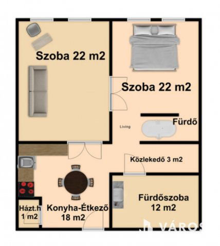 Kiadó téglalakás, albérlet, Szegeden 299 E Ft / hó, 2 szobás