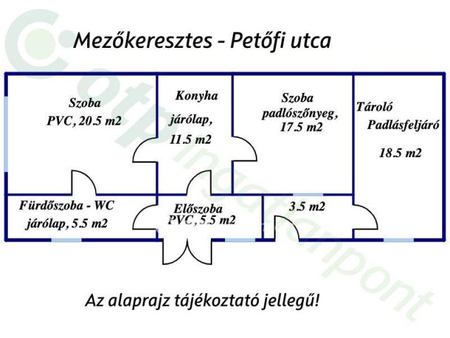 Eladó családi ház, Mezőkeresztesen 16 M Ft, 2 szobás